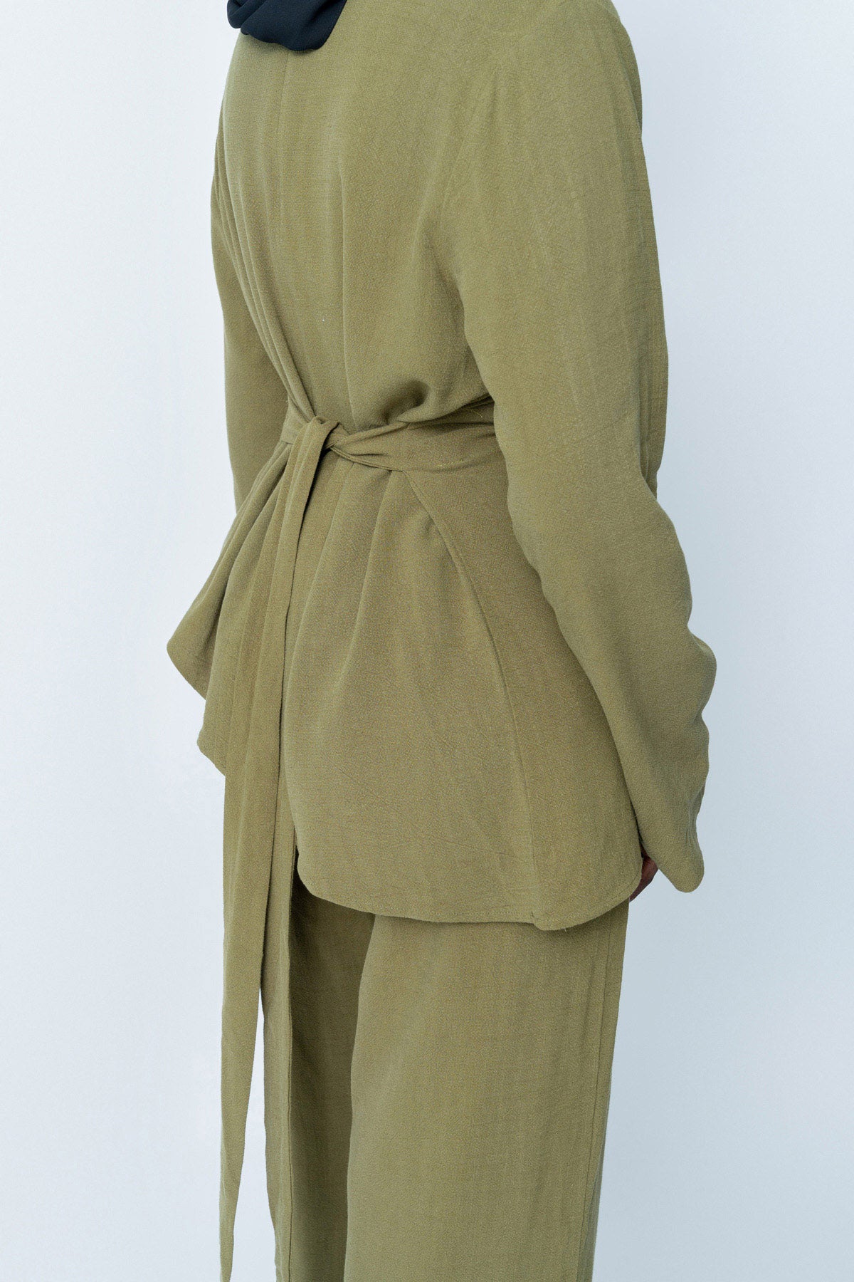 Khaki Asymmetrical Pants Set (Pre-Order)
