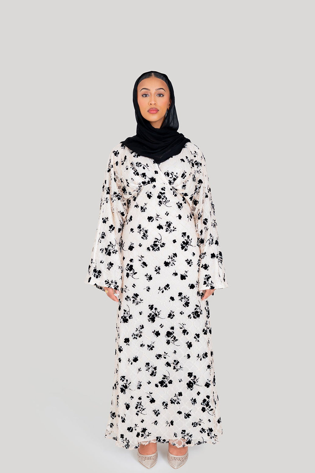 Black & Cream Embroidered Dress ( Pre- Order)