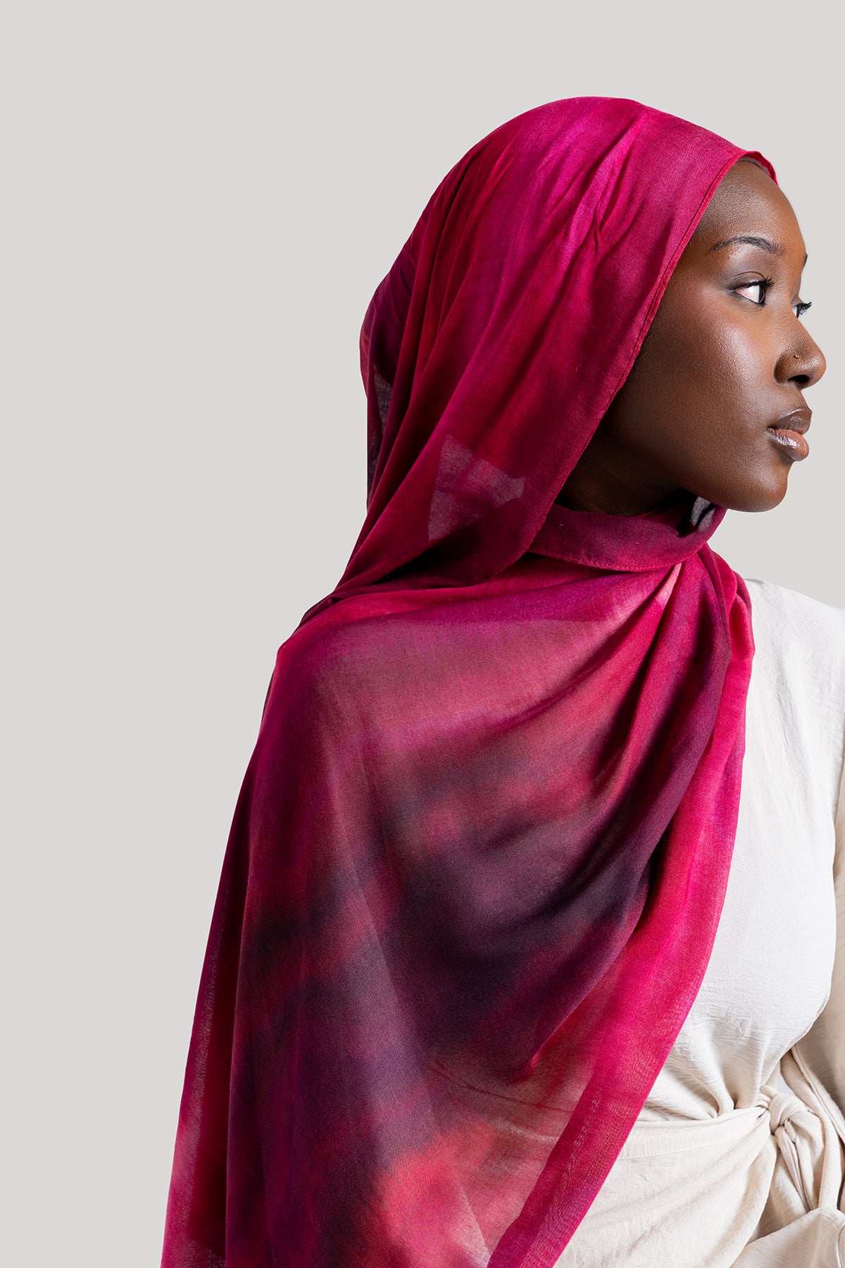 Red Wave Print Modal Hijab