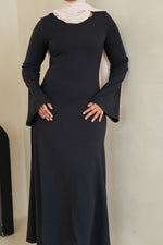 Load image into Gallery viewer, Wide Sleeve Maxi Knit Dress - Black

