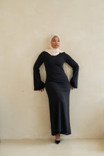 Load image into Gallery viewer, Wide Sleeve Maxi Knit Dress - Black
