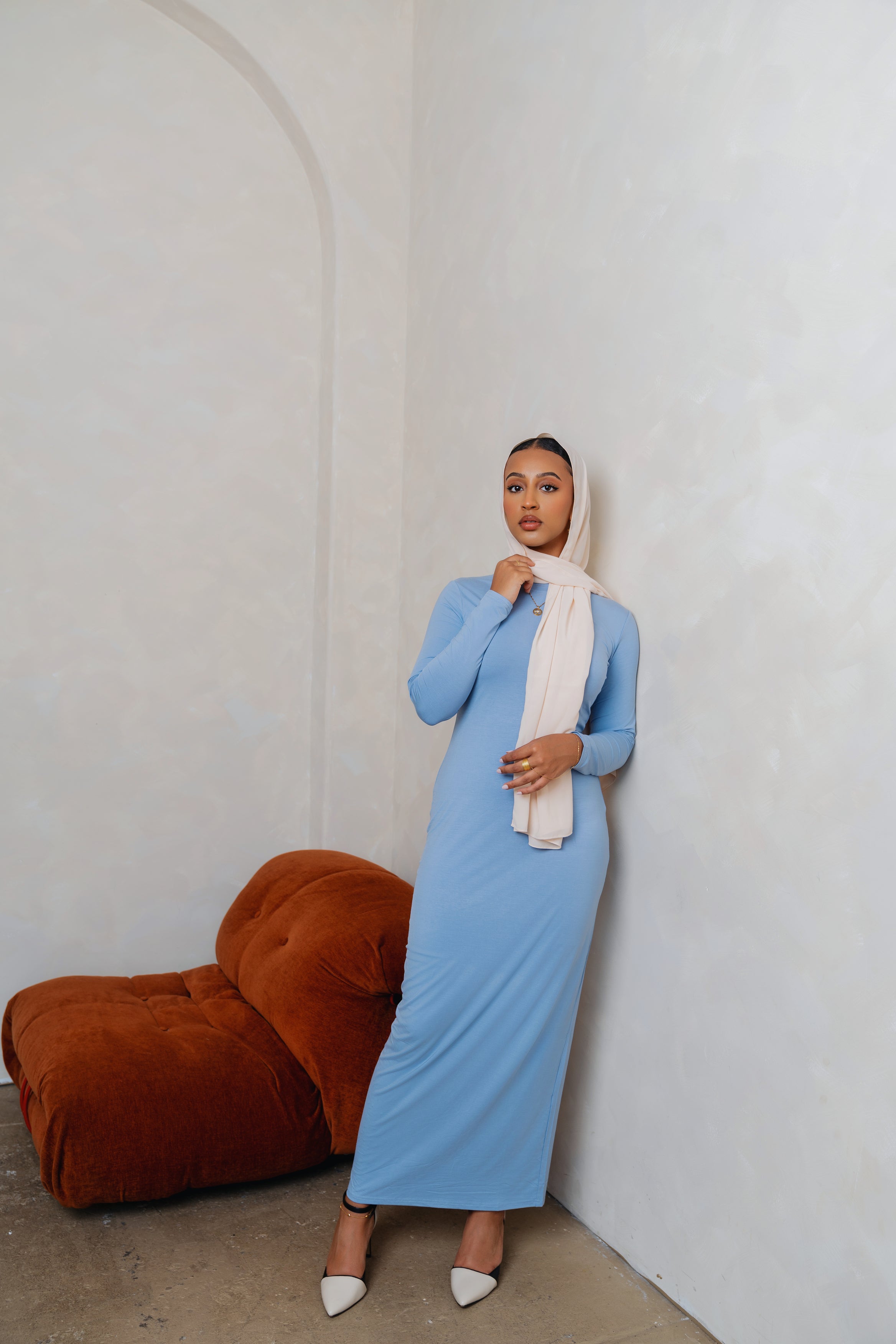 Essential Maxi Bodycon Dress- Baby Blue