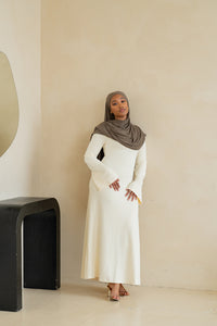 Wide Sleeve Maxi Knit Dress - Ivory