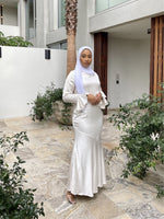 Load image into Gallery viewer, Ivory Satin Flare Sleeve Dress
